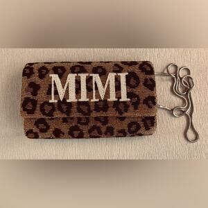 Island to East Side Custom “Mimi” Leopard Print Clutch. NWT